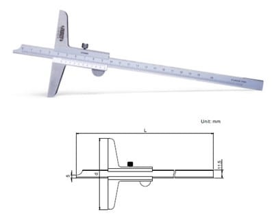Głębokościomierz noniuszowy 150 mm MAGA