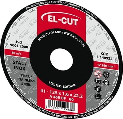 Tarcza T41 125/1,6/22 METAL/INOX EL-CUT