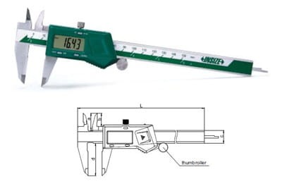 Suwmiarka cyfrowa 0-200 mm/8" IP67 3V/ABS/SQ Rolka