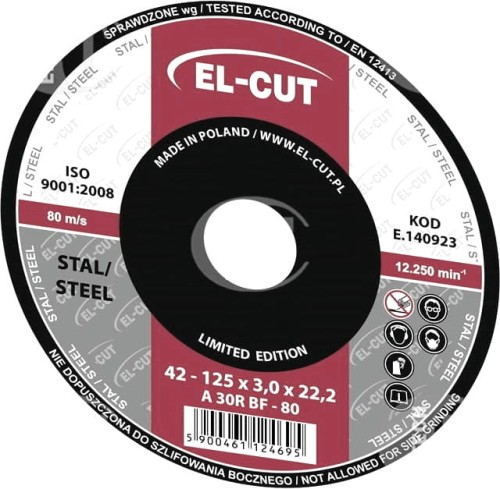 Tarcza T42 125/3,0/22 METAL EL-CUT