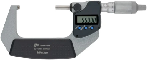 Mikrometr cyfrowy IP65, 50-75 mm z wyjściem danych, z grzechotką w bębnie