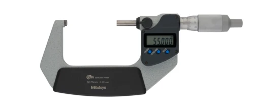 Mikrometr cyfrowy IP65, 50-75 mm bez wyjścia danych, z grzechotką w bębnie