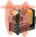 Laser samopoziomujący 3-wiązkowy 360° 12V czerwony DeWALT DCE089D1R