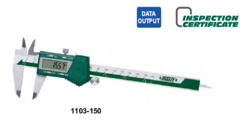 Suwmiarka cyfrowa 150 mm/ 6" 3V/ABS/DATA/SQ ROLKA /CERT.