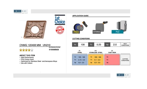 Płytka skrawająca CNMG 120408 MM UN210